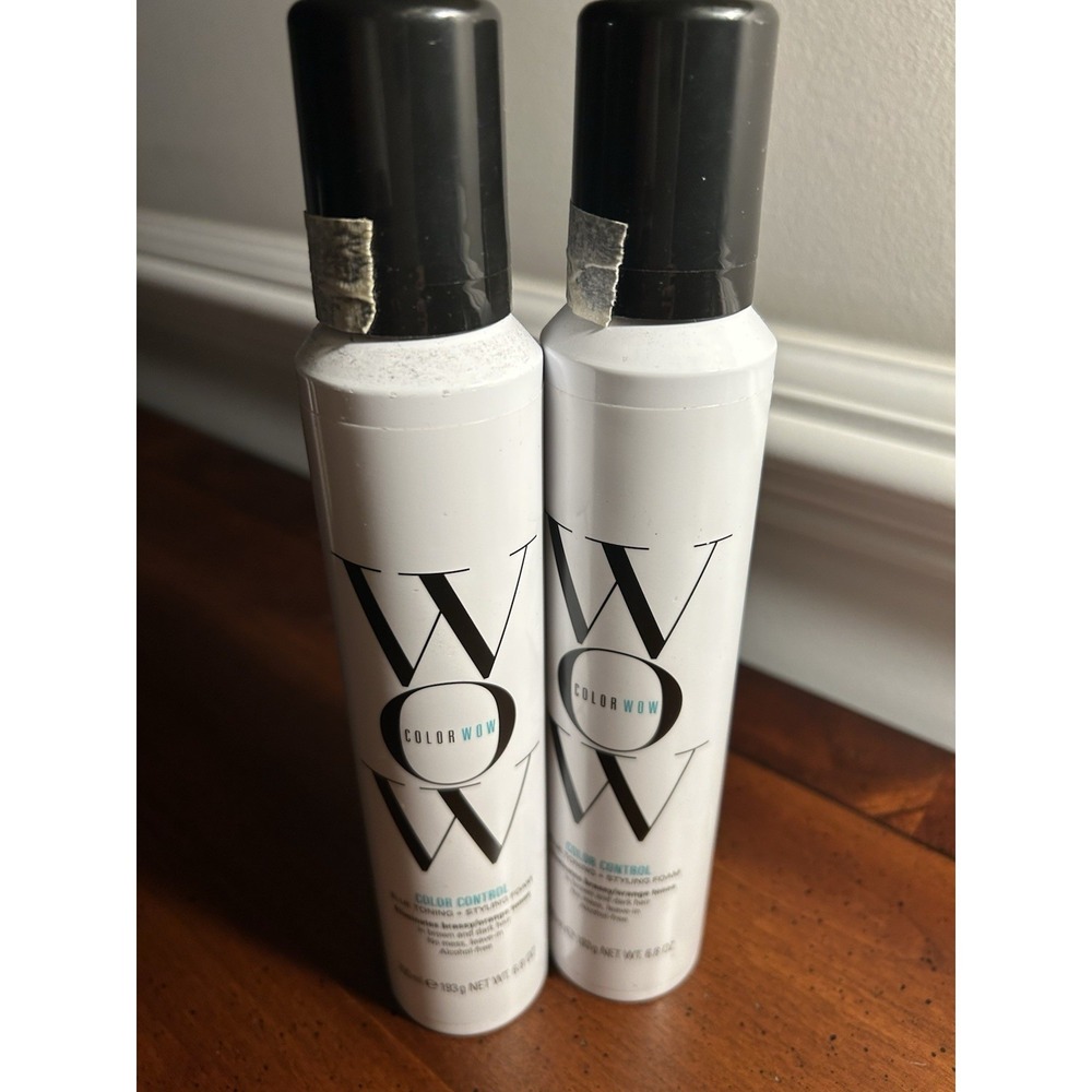 2--COLOR WOW / Color Control Blue Toning + Styling Foam for Brown & Dark Hair